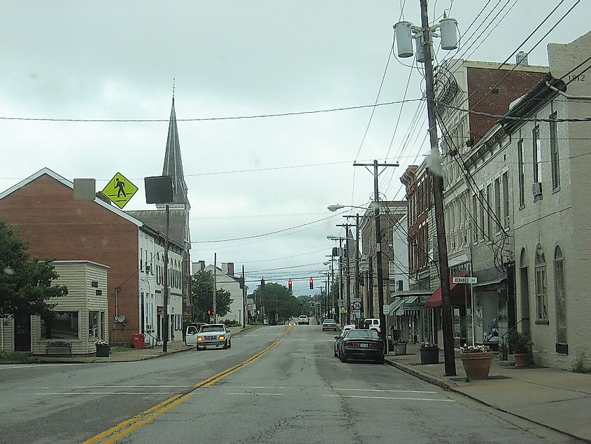 Downtown streets of Cynthia, Kentucky