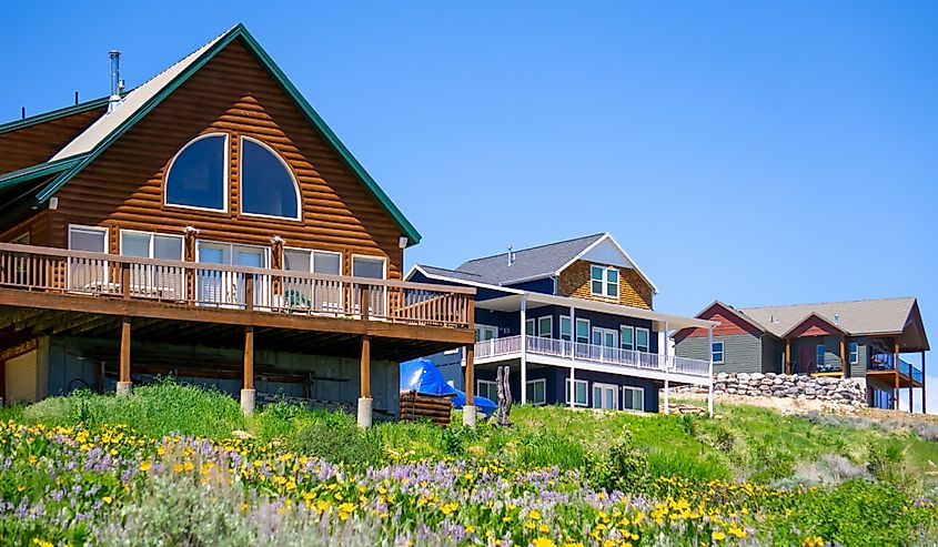 Bear Lake Cabin in Garden City with natural flowers and greenery.