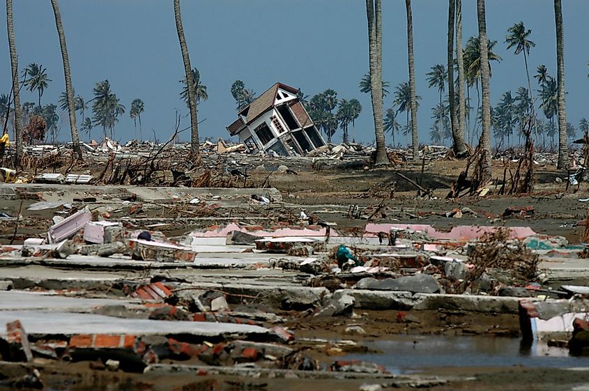 Indian Ocean Earthquake and Tsunami disaster Destroyed Banda Aceh City in December 26 2004