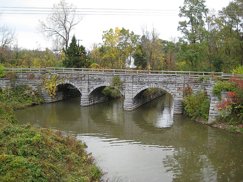 Bridge and aqueduct over the Erie Canal at Palmyra.