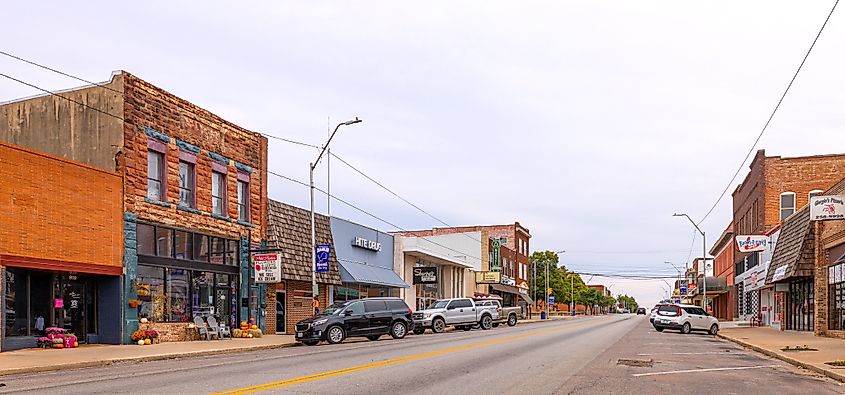 The old business district on Manvel Avenue in Chandler, Oklahoma