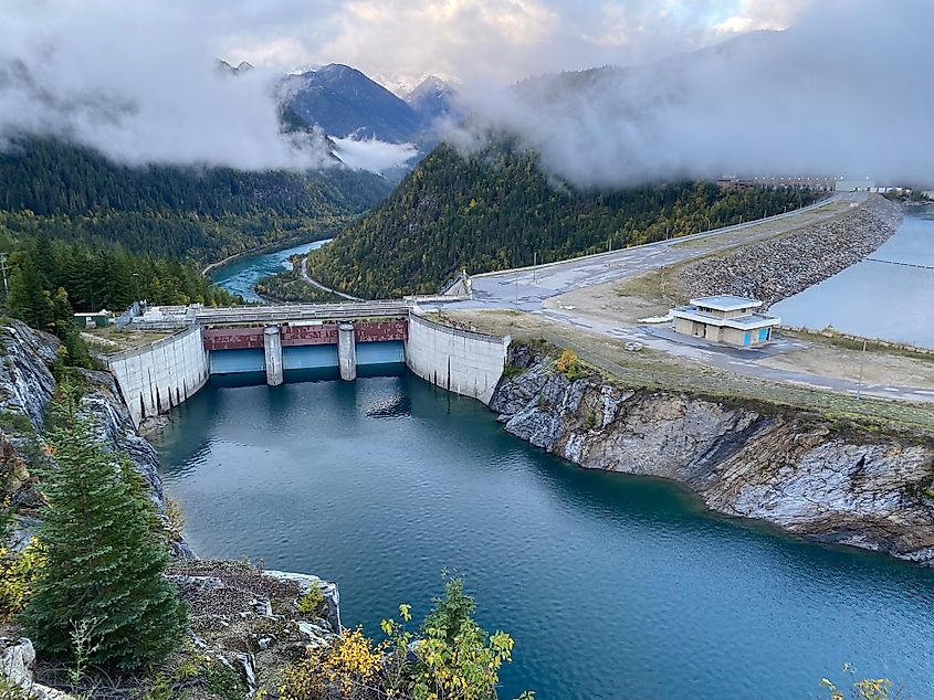 Mica Dam north of Revelstoke, BC at the head of the mighty Columbia River
