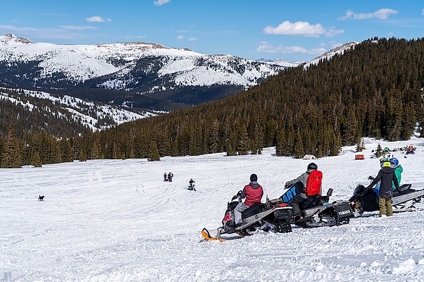 Snowcats and their operators gathering for the annual Snowcat Jamboree in Leadville, Colorado