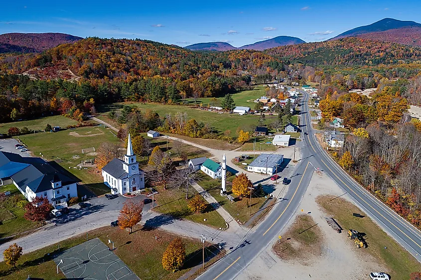 Vibrant fall foliage in Warren, New Hampshire