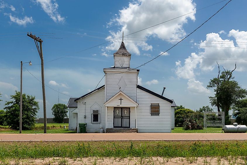 An old baptist church near Tunica, Mississippi