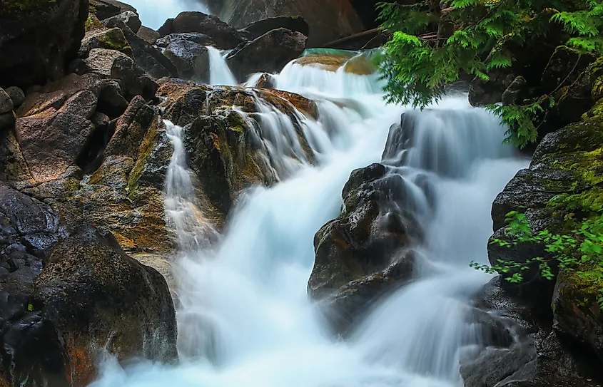 Water falls in North Cascades national park. 