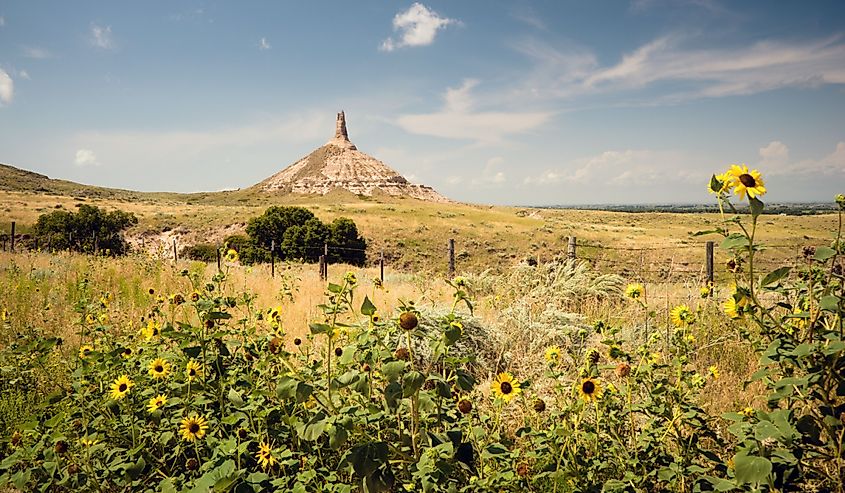 Chimney Rock in the North Platte River Valley Nebraska
