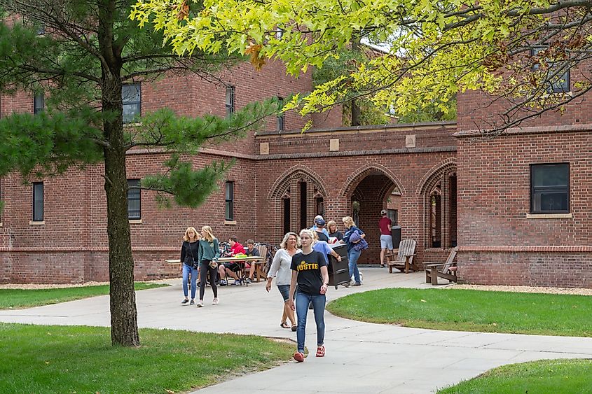 The campus of Gustavus Adolphus College in St. Peter, Minnesota