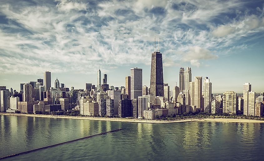 The downtown Chicago skyline.