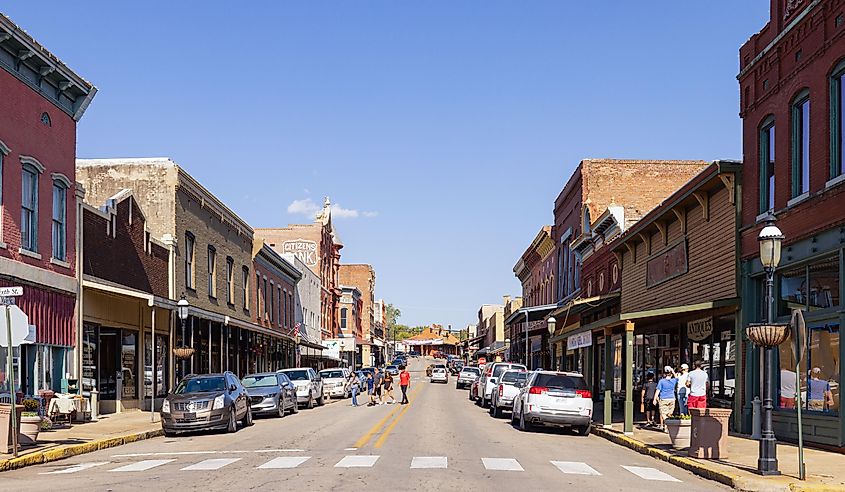 The old business district on Main Street in Van Buren.