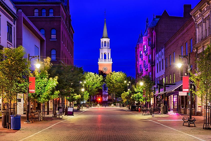 Church Street Marketplace in Burlington, Vermont.