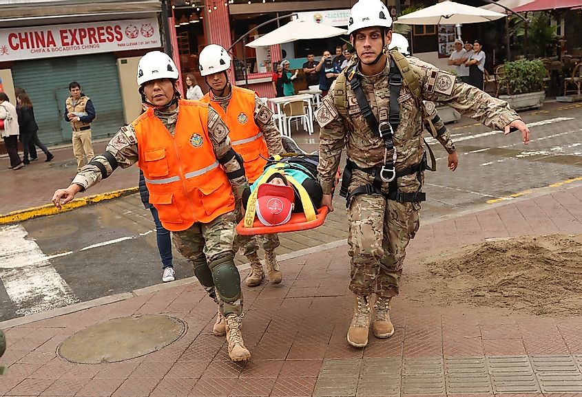 Earthquake drill in Peru