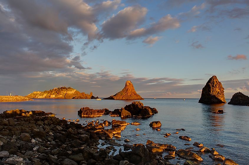 Cyclops stacks in Aci Trezza, Sicily, Italy. 