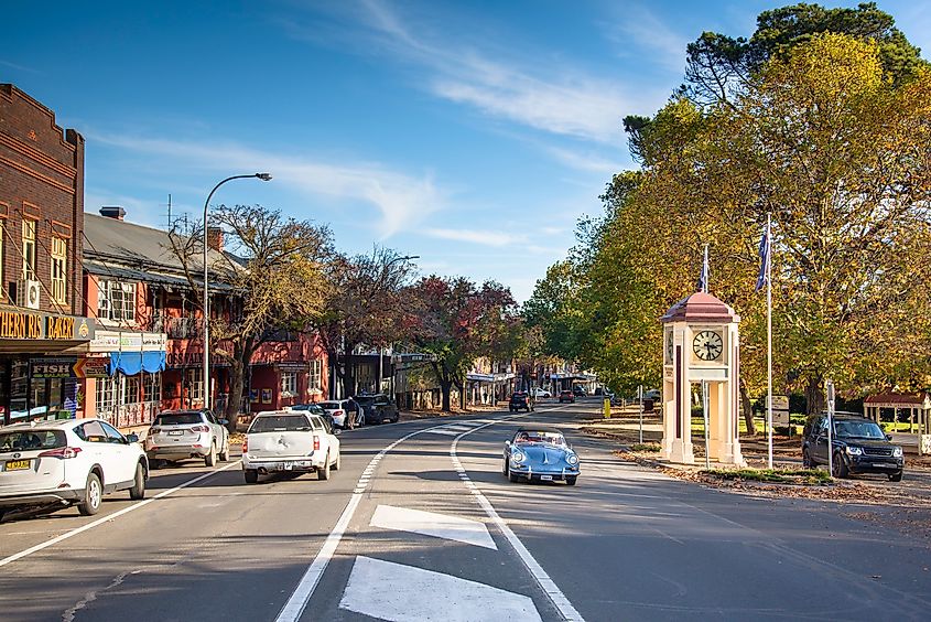 A main street in Moss Vale, New South Wales.