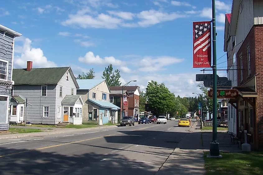 Downtown Tupper Lake, New York.