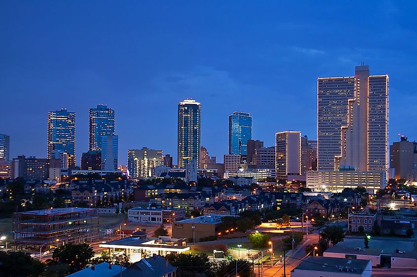 Skyline of Fort Worth, Texas at night