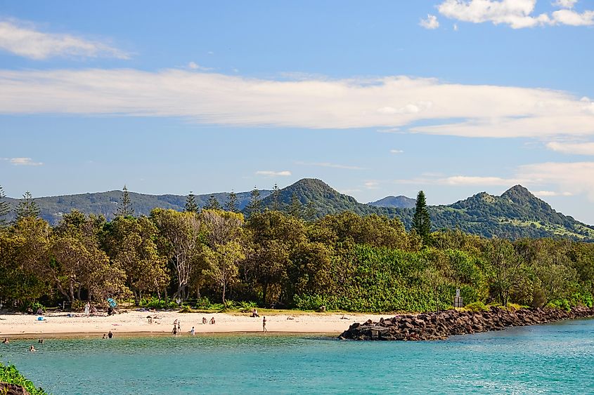 The beautiful beach in Brunswick Heads, New South Wales, Australia