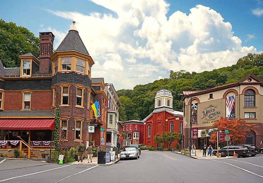 The charming town of Jim Thorpe, Pennsylvania in the Poconos