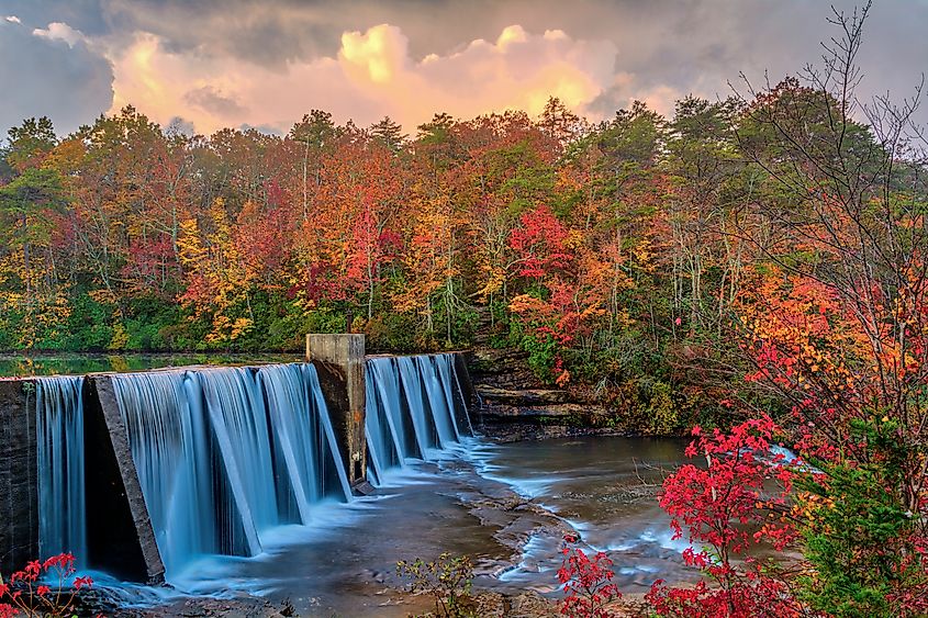 Sunrise over DeSoto Falls near Mentone, Alabama
