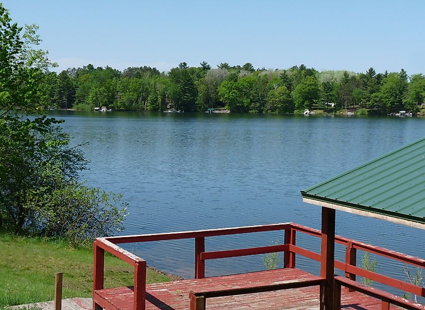 Looking west across Little Lac Courte Oreilles at Reserve, northwest Wisconsin