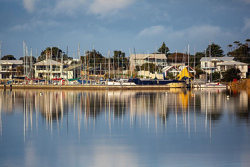 The Goolwa Regatta Yacht Club on the lower River Murray at Goolwa, South Australia