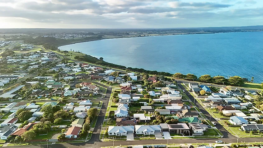 Aerial view of Portland, Victoria, Australia.