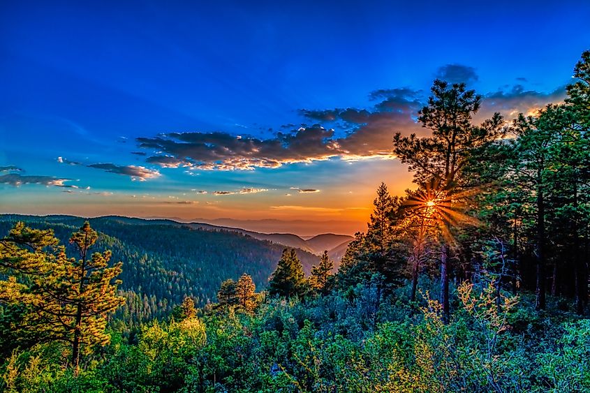 Sunset in the mountains of Cloudcroft New Mexico