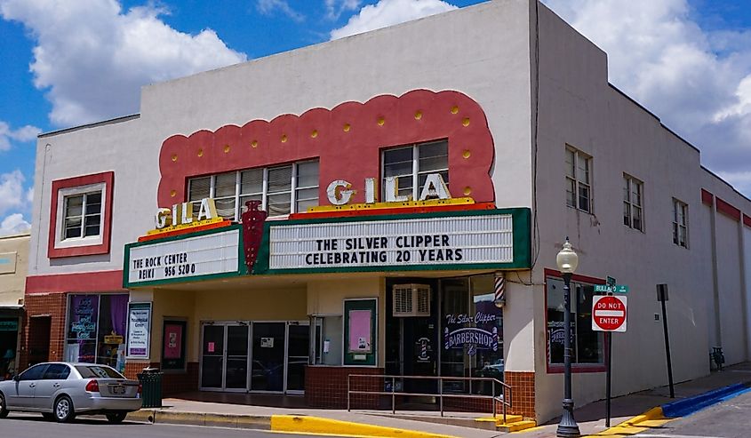 The vintage Gila Theater, built in 1950, in downtown Silver City, New Mexico