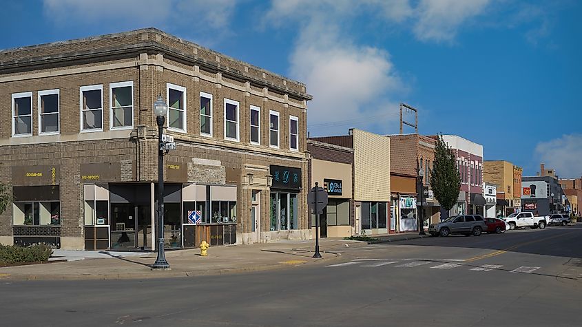 Historic downtown of Yankton, South Dakota.