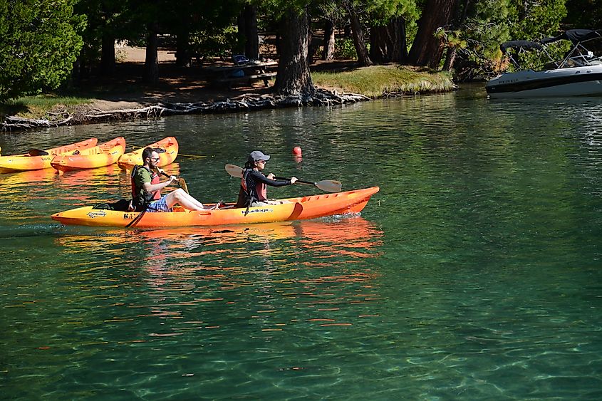 Kayaking at Emerald Bay on Tahoe Lake