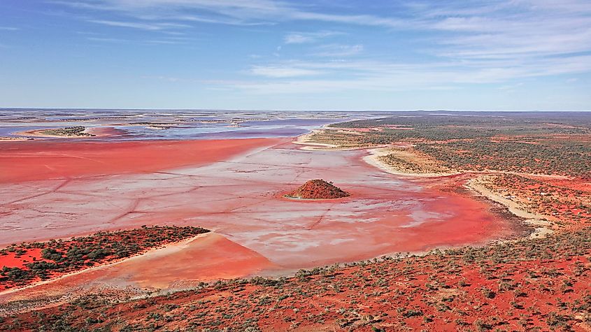 Aerial video of Lake Ballard, an ephemeral lake in Western Australia. It is home to the World's most remote art installation.
