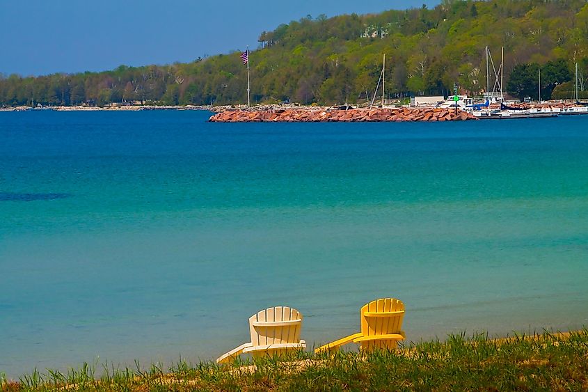 The beautiful seaside in Egg Harbor, Wisconsin.