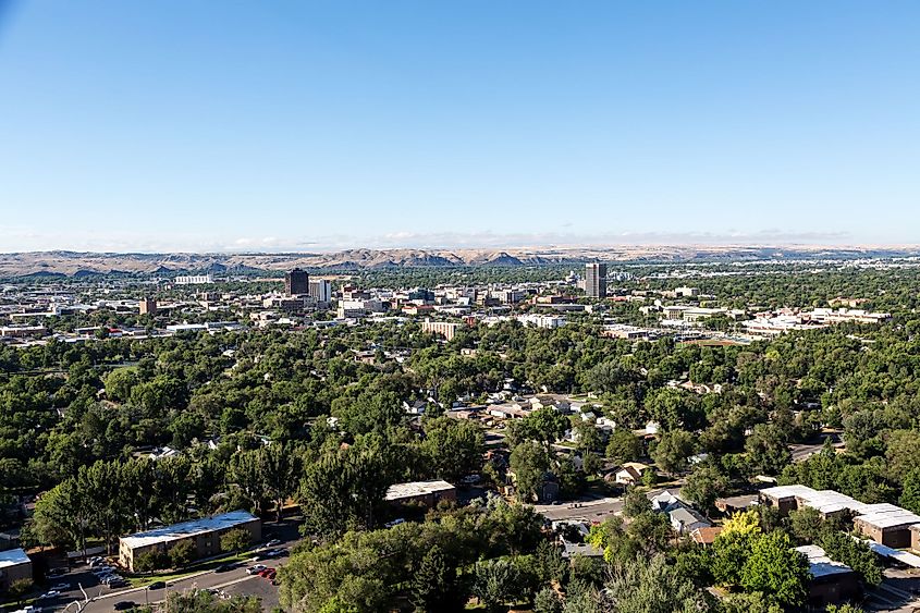 The skyline of Billings, Montana. 