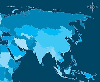 Asia Map And Surrounding Area