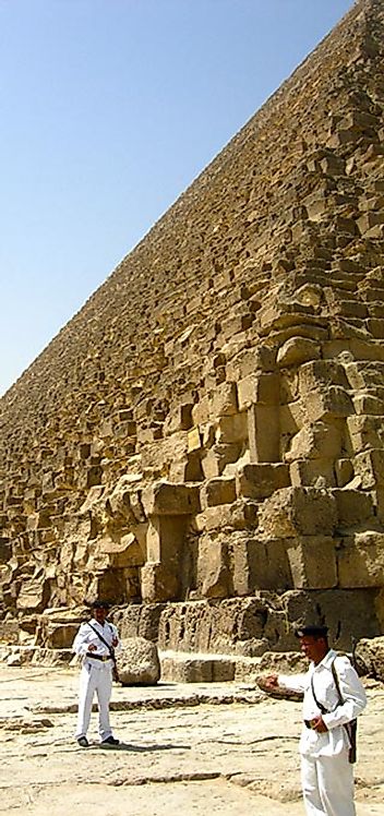 pyramids guards giza egypt