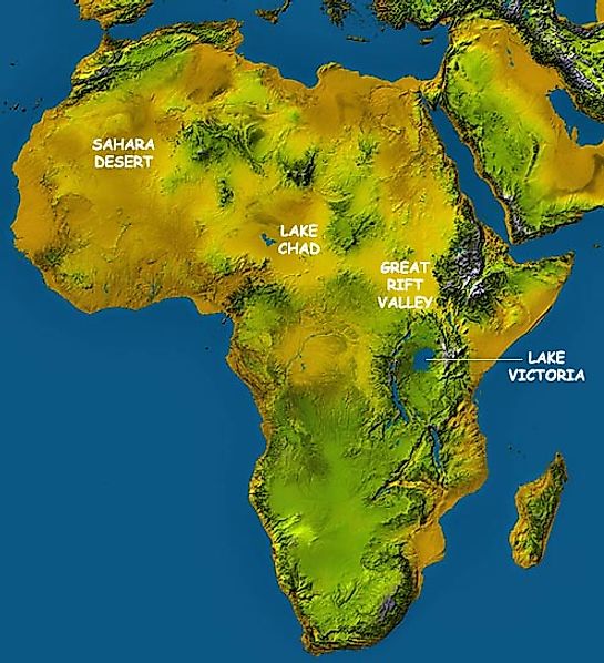 Africa Physical Map Mountains