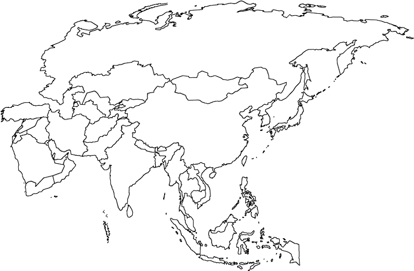 Outline Map of Asia