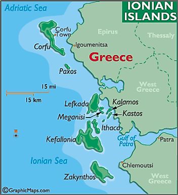 Ionian Islands Map / Geography of Ionian Islands / Map of Ionian ...
