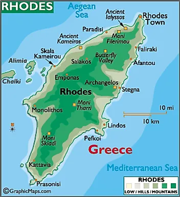 Rhodes Map / Geography of Rhodes / Map of Rhodes - Worldatlas.com