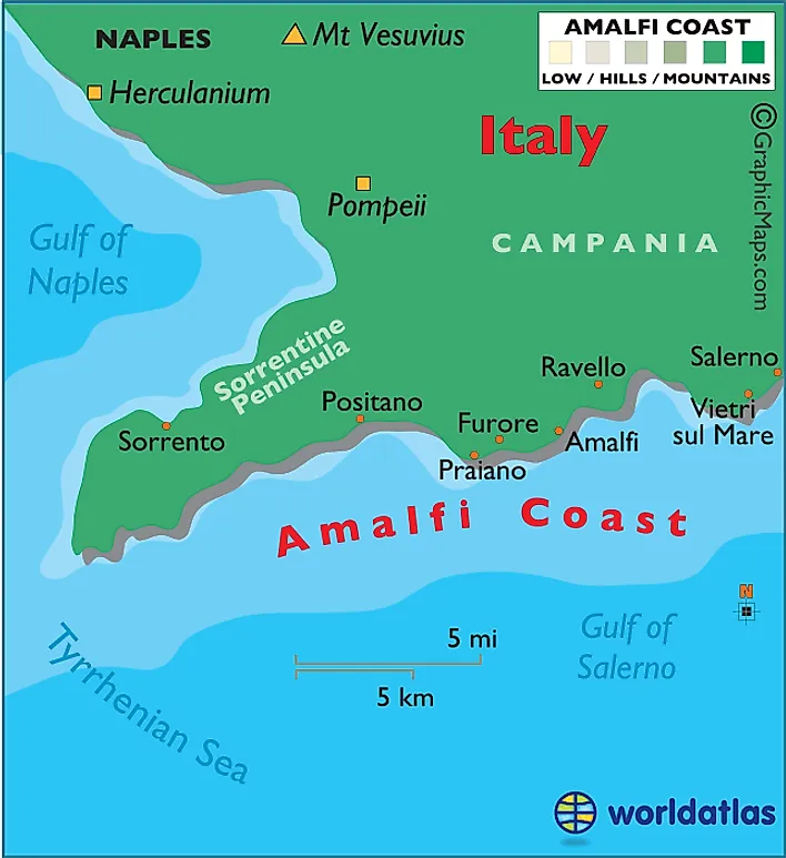 Amalfi Coast Large Color Map