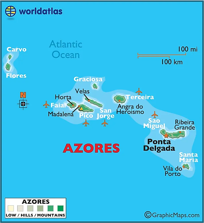 Mapa Las Azores 