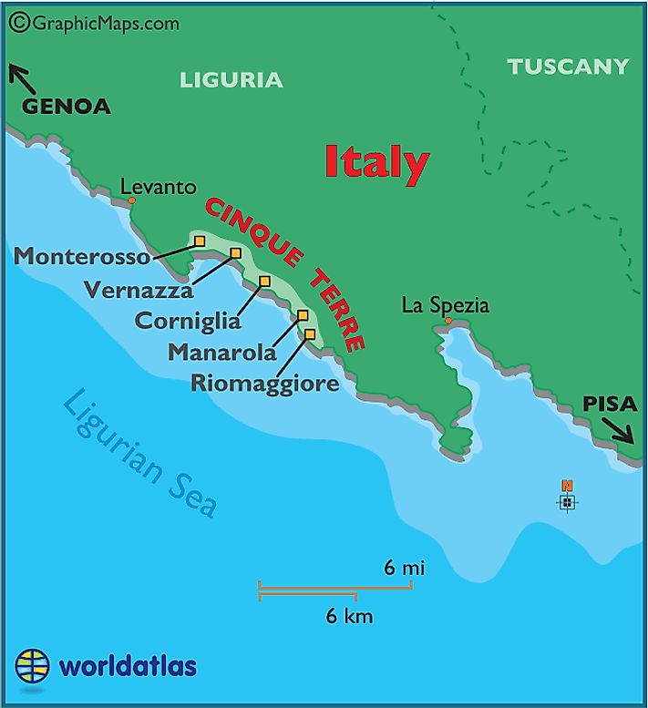 Cinque Terre Large Color Map