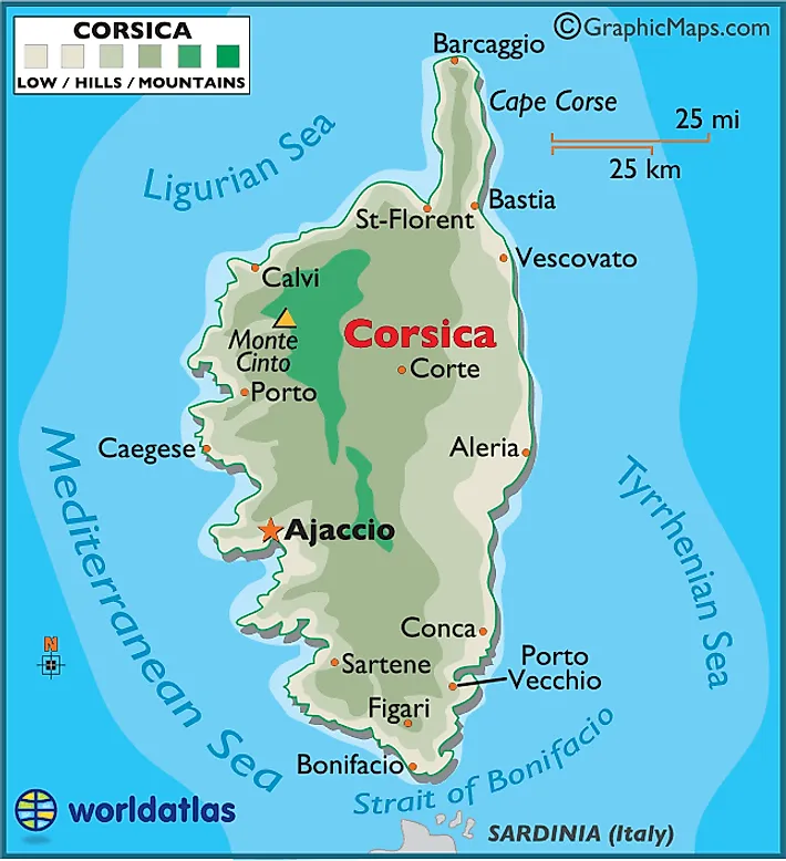 Corsica Large Color Map