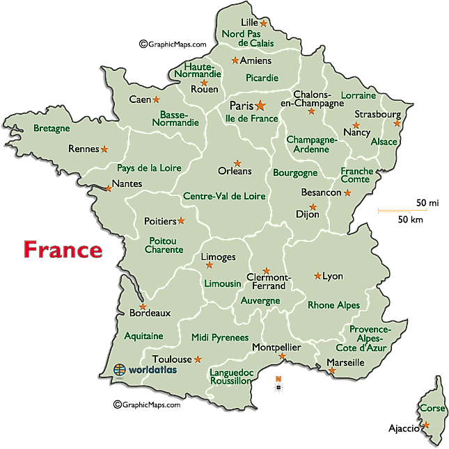 France Regions Map