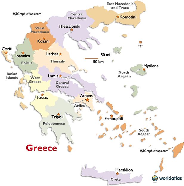 Greece Regions Map
