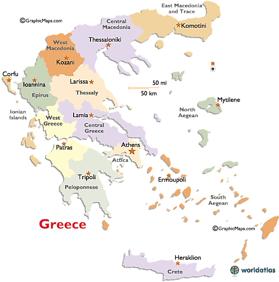 Greece Regions Map