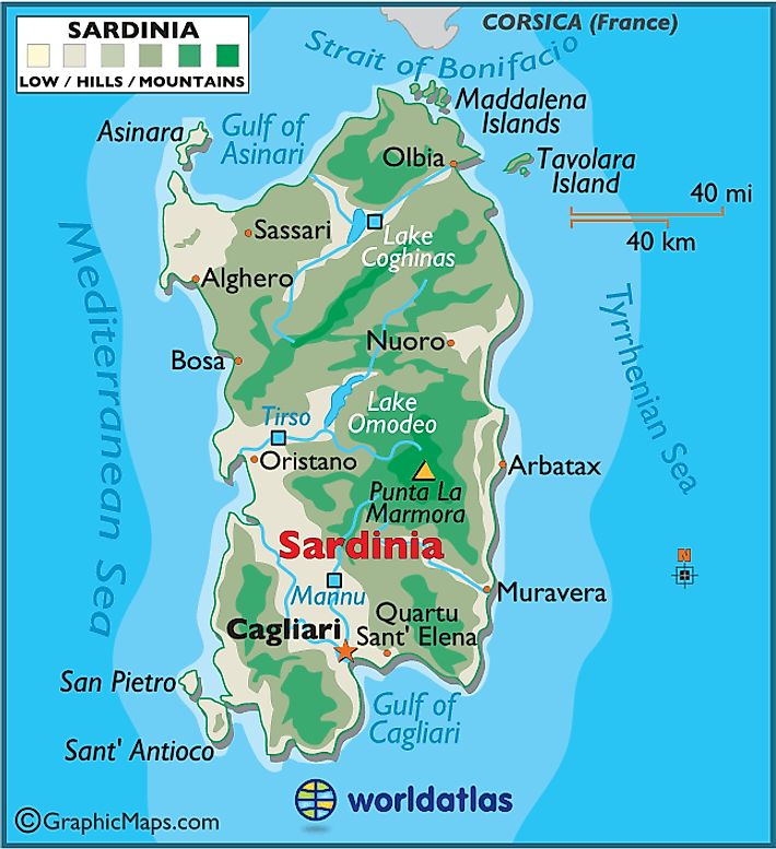 tourist map of sardinia italy