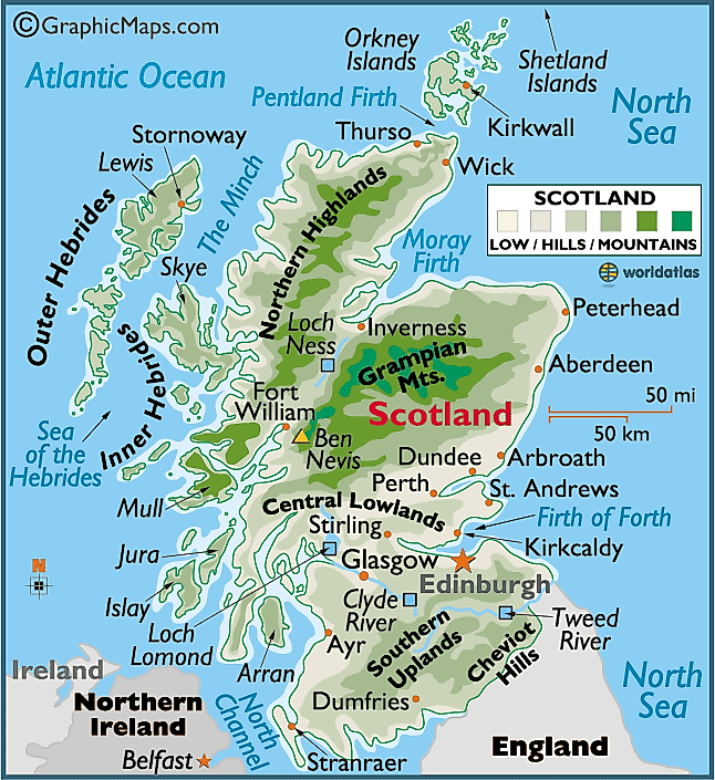 Large Detailed Map Of Scotland