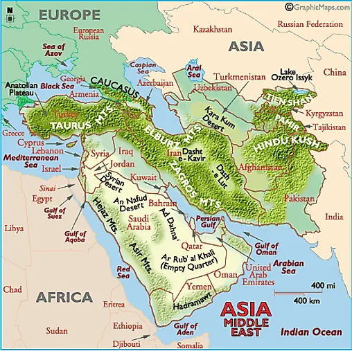 mountains and deserts world map