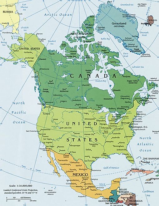 north america political map